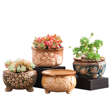 Κεραμική γλάστρα για παχύφυτα, διαπνέουσα, ανθεκτική στη διάβρωση, μη παραμορφώσιμη, χειροποίητη· κατάλληλη για γραφείο ή επιφάνειες και για δάπεδο; κατάλληλη για γραφείο, σπίτι και μπαλκόνι.