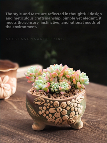 Κεραμική γλάστρα για παχύφυτα, διαπνέουσα, ανθεκτική στη διάβρωση, μη παραμορφώσιμη, χειροποίητη· κατάλληλη για γραφείο ή επιφάνειες και για δάπεδο; κατάλληλη για γραφείο, σπίτι και μπαλκόνι.