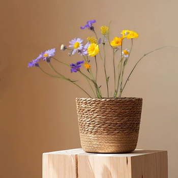 Σετ γλαστρών από θαλάσσιο χορτάρι, χειροποίητα υφαντό, βορειοευρωπαϊκό αγροτικό στυλ, για επιφάνειες ή δάπεδο