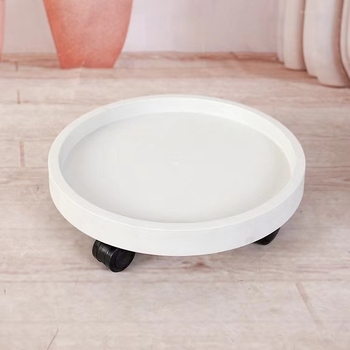 Gėlių vazonėlių padėklas su ratukais ir drenažu, judantys universalieji ratukai, plastinė bazė, išlieta injekciniu formavimu • Medžiaga: Plastikas • Gamybos technologija: Injekcinis formavimas • Ekspotas tarpvalstybinių rinkų: Taip • Importas: Ne