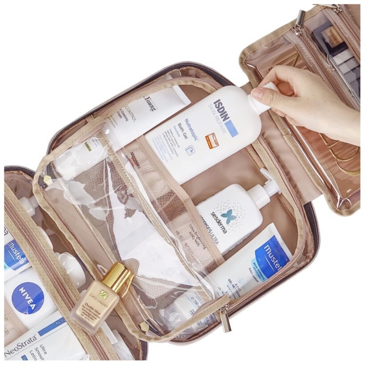 Τσαντάκι καλλυντικών με γάντζο - βαμβακερό, φορητό για ταξίδια, οργανωτής μπάνιου