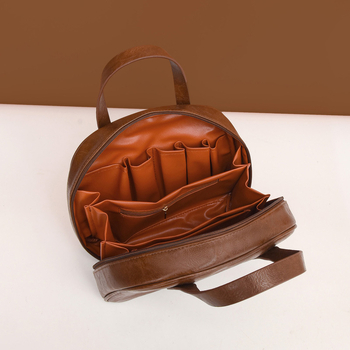 Τσαντάκι μακιγιάζ - vintage δέρμα oil-wax, εσωτερικό PU, αδιάβροχο, διευρύσιμο για ταξίδια (PU επένδυση; αδιάβροχο; διευρύσιμο)