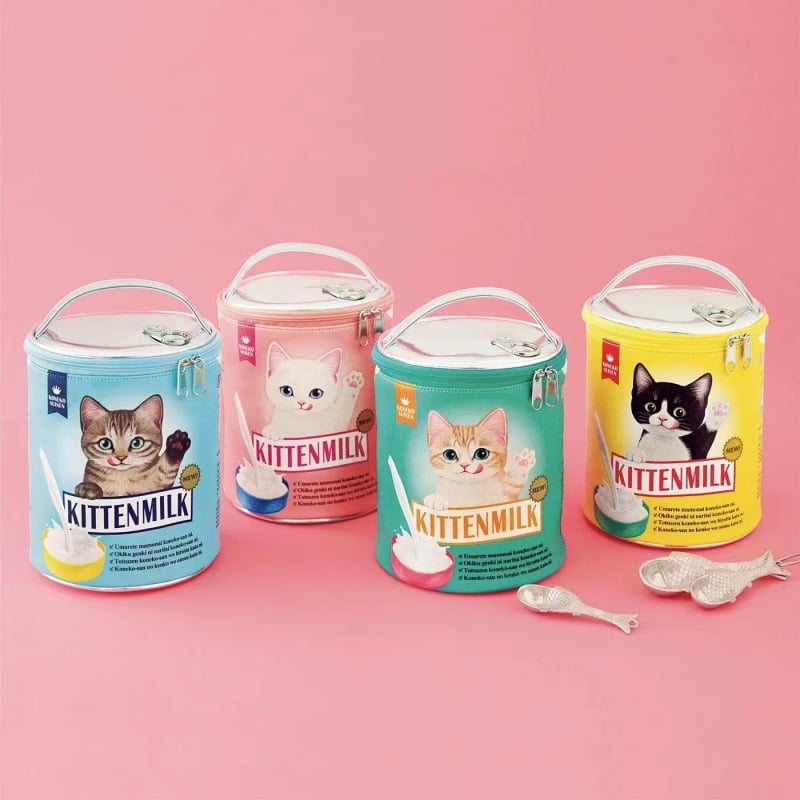 Posetă cosmetică din PU, organizator multifuncțional, design pisică, potrivită pentru cosmetice, rechizite și alte obiecte mici