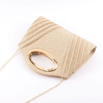 Βραδινή τσάντα με πλισέ υφή, ιμάντας ώμου, οριζόντια τετράγωνο σχήμα, PU υλικό, επένδυση πολυεστέρα