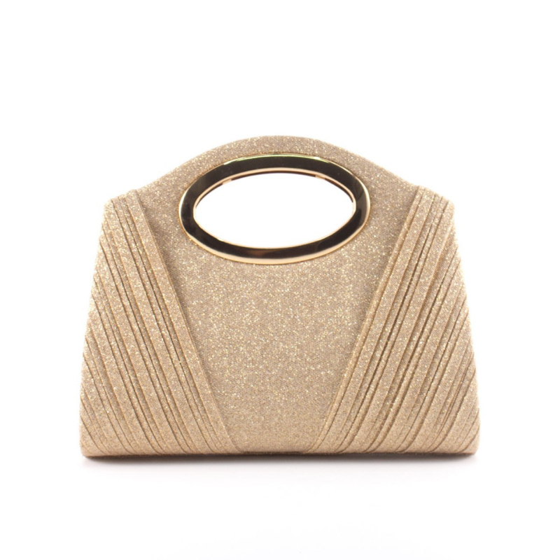 Elegantne õhtukott pliseeritud tekstuuriga, õlarihm, horisontaalne ruudukujuline kuju, PU materjal, vooder polüester