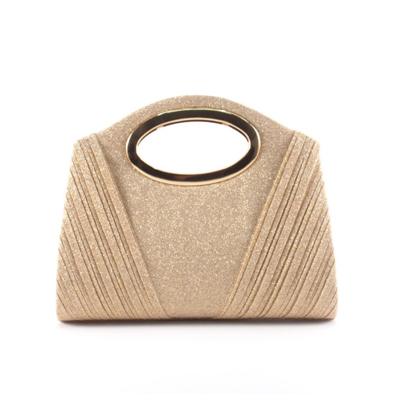 Elegantne õhtukott pliseeritud tekstuuriga, õlarihm, horisontaalne ruudukujuline kuju, PU materjal, vooder polüester