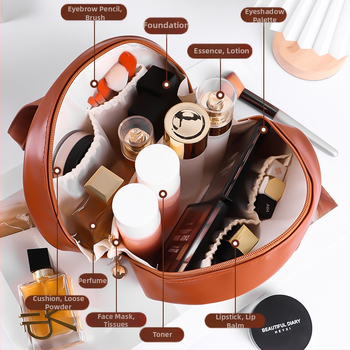 Τσάντα καλλυντικών ταξιδιού από PU δέρμα — Μεγάλη χωρητικότητα, φορητή, unisex