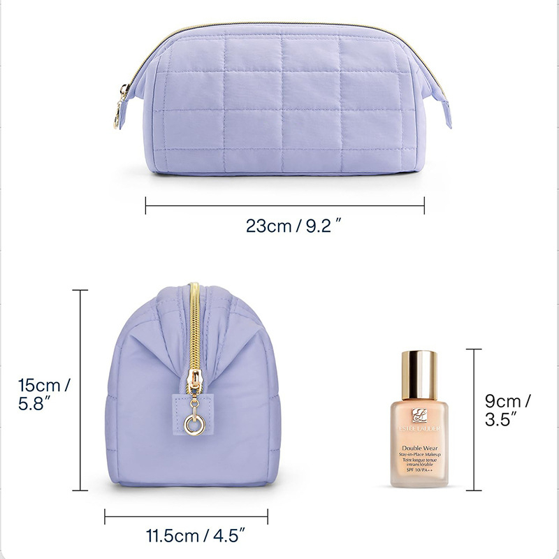 Sac de cosmetice din bumbac, stil geantă de mână, impermeabil, multifuncțional, pentru călătorii, cu capacitate mare.