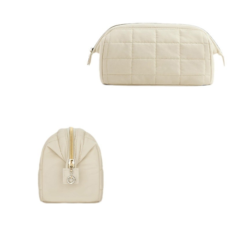 Sac de cosmetice din bumbac, stil geantă de mână, impermeabil, multifuncțional, pentru călătorii, cu capacitate mare.