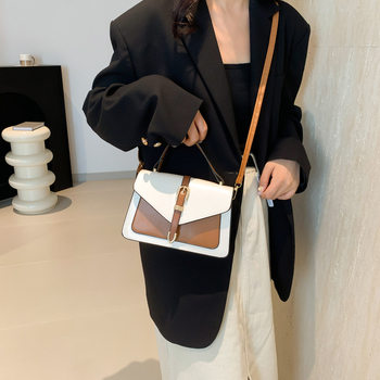 Τσάντα σατσελ crossbody – δρόμου στυλ, PU, μικρός τετράγωνος σχεδιασμός, κλειστό άνοιγμα, θήκη για κινητό