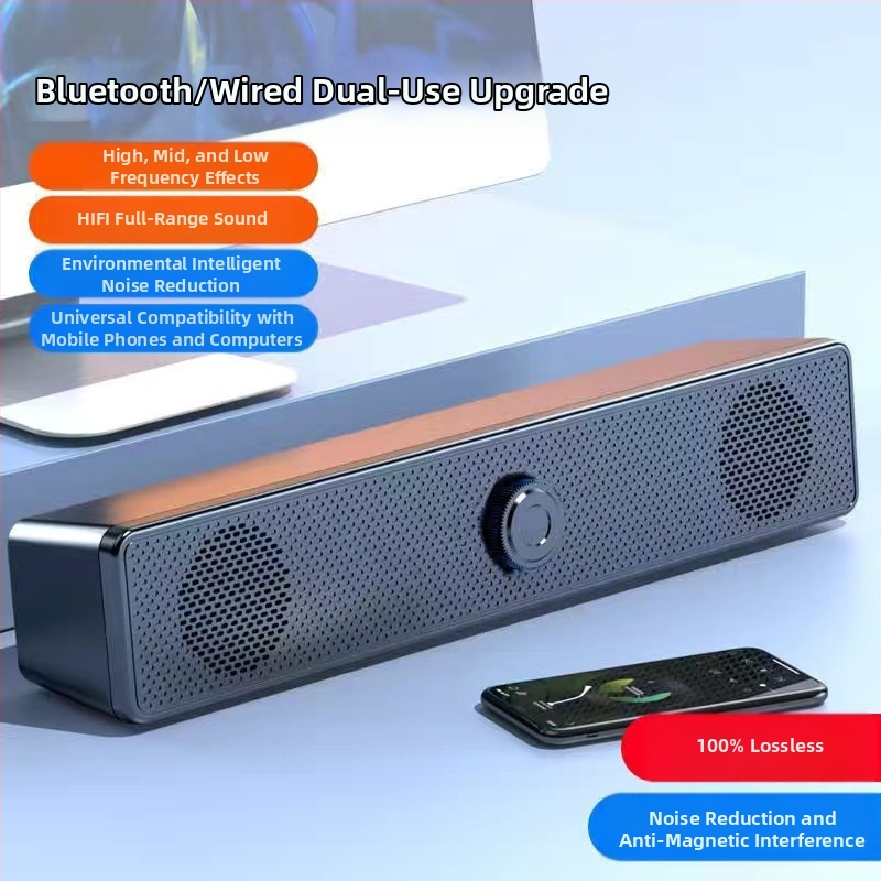 Настолни Bluetooth колонки за компютър, USB вход, 2.0 стерео, 6W мощност, 5V захранване