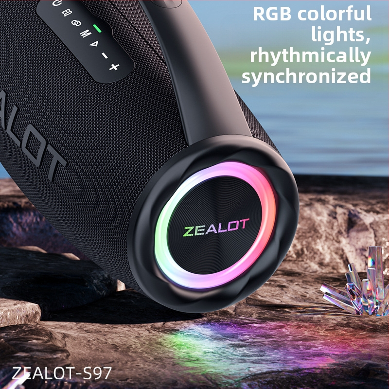ZEALOT Fanatic S97 80W Bluetooth 5.2 преносим външен високоговорител с 4 драйвъра и вградена 6000mAh батерия IPX6