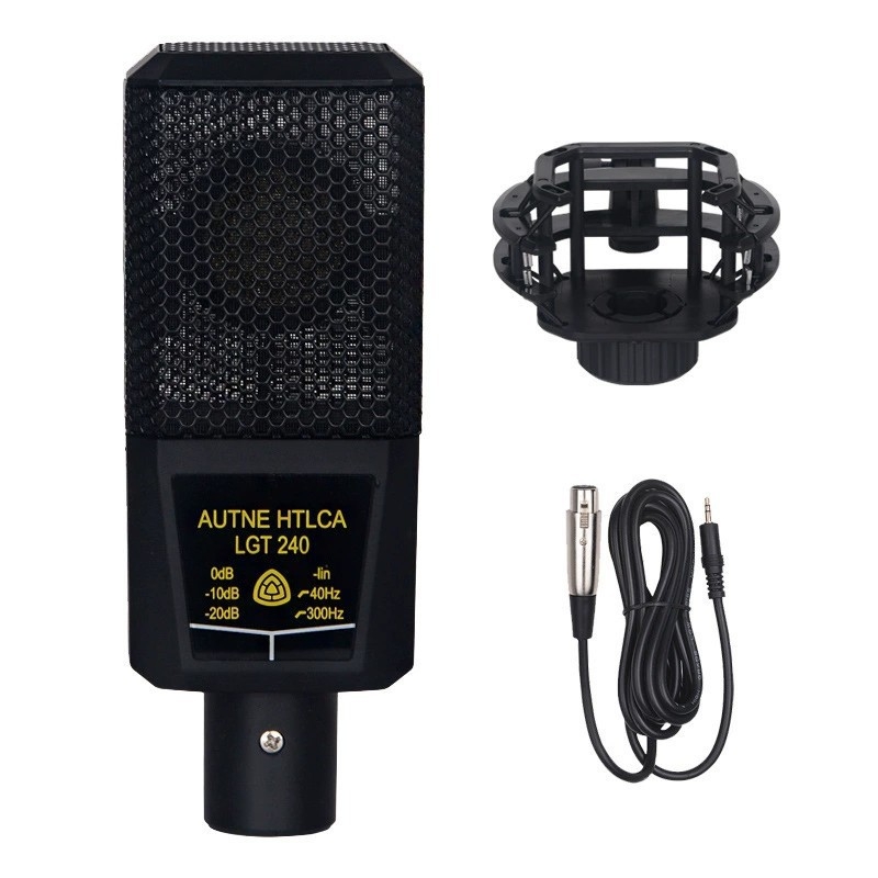 Ενσύρματο τετράγωνο μικρόφωνο πυκνωτή μοντέλο 240 για καραόκε και ζωντανή ερμηνεία, εύρος συχνοτήτων 100 Hz–20 kHz, SNR ≥ 70 dB