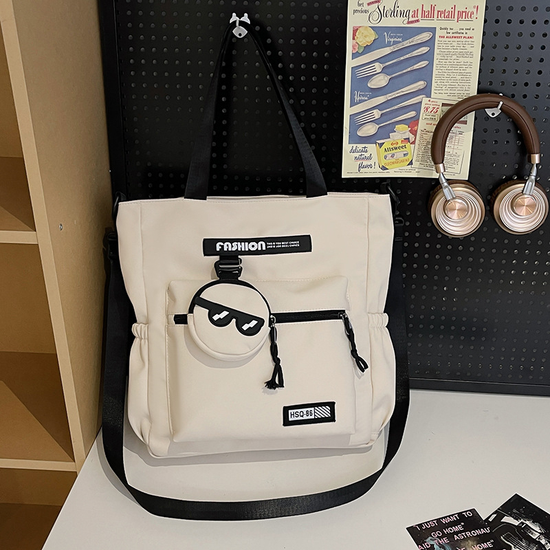 Оксфорд торба за ученици, голям капацитет, кръстосана през рамо, ултра лека и разширяема, подплата полиестер, модел с букви