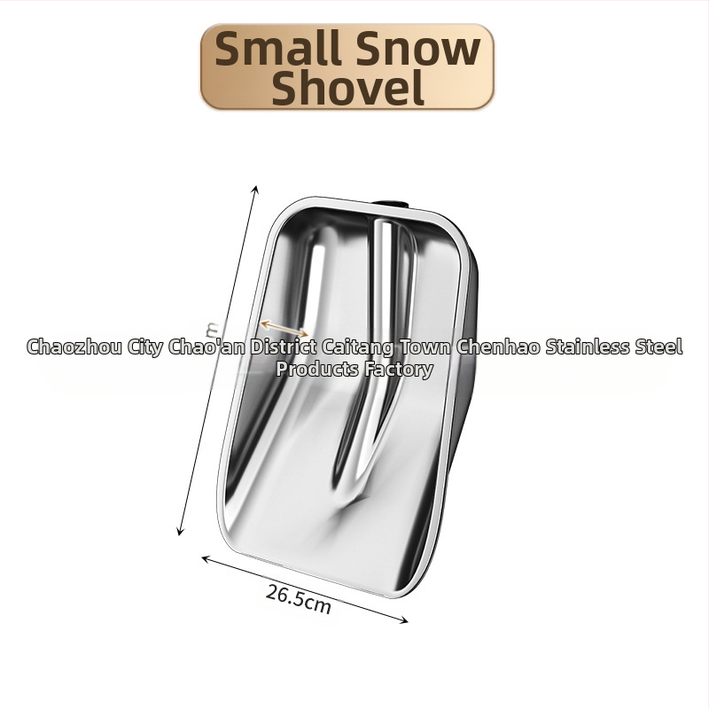 Nerūdijančio plieno sniego šluota su medine rankena, modelis XC