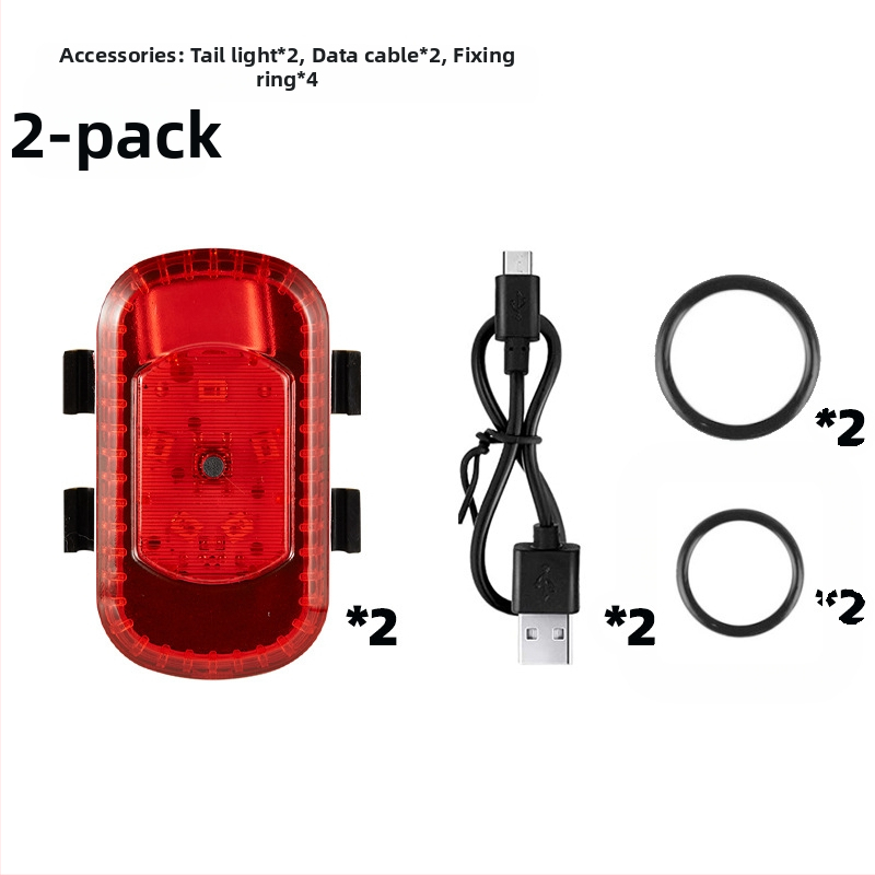 YH USB įkraunamas dviratininko šviesų rinkinys: galinis žibintas, įspėjamoji lemputė ir šalmo lemputė