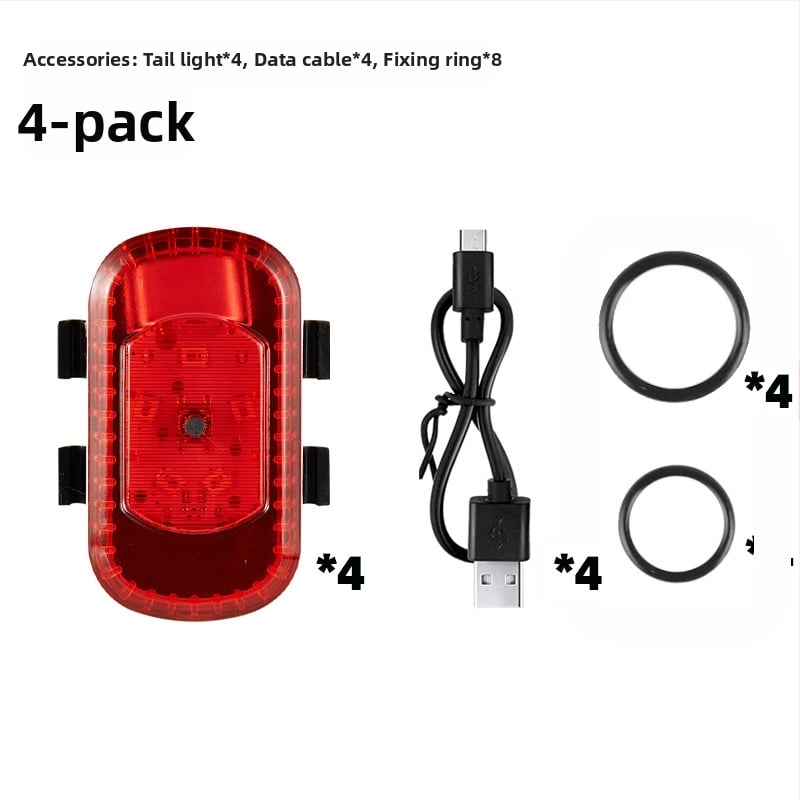 YH USB įkraunamas dviratininko šviesų rinkinys: galinis žibintas, įspėjamoji lemputė ir šalmo lemputė