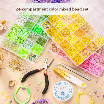 Σετ χαντρών από γυάλινες χάντρες, ηλεκτροπλατιωμένες στρογγυλές χάντρες, ευγενικό μοτίβο