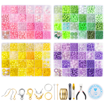 Σετ χαντρών από γυάλινες χάντρες, ηλεκτροπλατιωμένες στρογγυλές χάντρες, ευγενικό μοτίβο