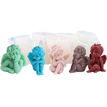 3D καλούπι σιλικόνης για κεράκια με μικρό άγγελο, ακανόνιστο σχήμα, πέντε τύποι για κεράκια και σοκολατά γλυκίσματα