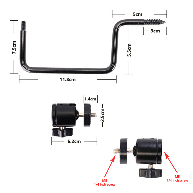 Ārējais koka stiprinājums medību kamerai ar 1/4 collu skrūvi
