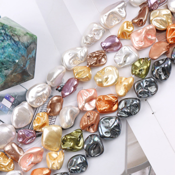 Συστατικό κοσμημάτων με χάντρες: εικονικό μαργαριτάρι, ασύμμετρο σχήμα, Baroque vintage στυλ, με ευθεία τρύπα, χειροποίητο DIY