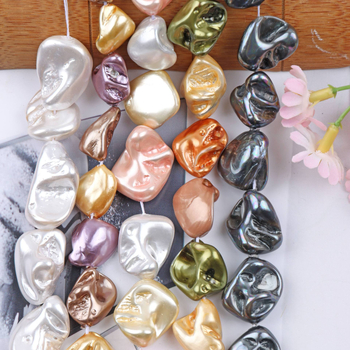 Συστατικό κοσμημάτων με χάντρες: εικονικό μαργαριτάρι, ασύμμετρο σχήμα, Baroque vintage στυλ, με ευθεία τρύπα, χειροποίητο DIY