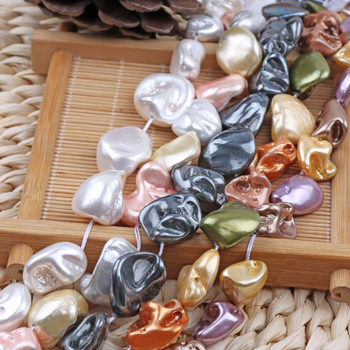 Συστατικό κοσμημάτων με χάντρες: εικονικό μαργαριτάρι, ασύμμετρο σχήμα, Baroque vintage στυλ, με ευθεία τρύπα, χειροποίητο DIY