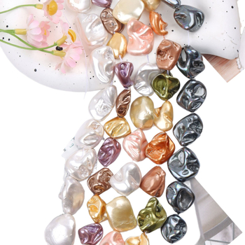 Συστατικό κοσμημάτων με χάντρες: εικονικό μαργαριτάρι, ασύμμετρο σχήμα, Baroque vintage στυλ, με ευθεία τρύπα, χειροποίητο DIY