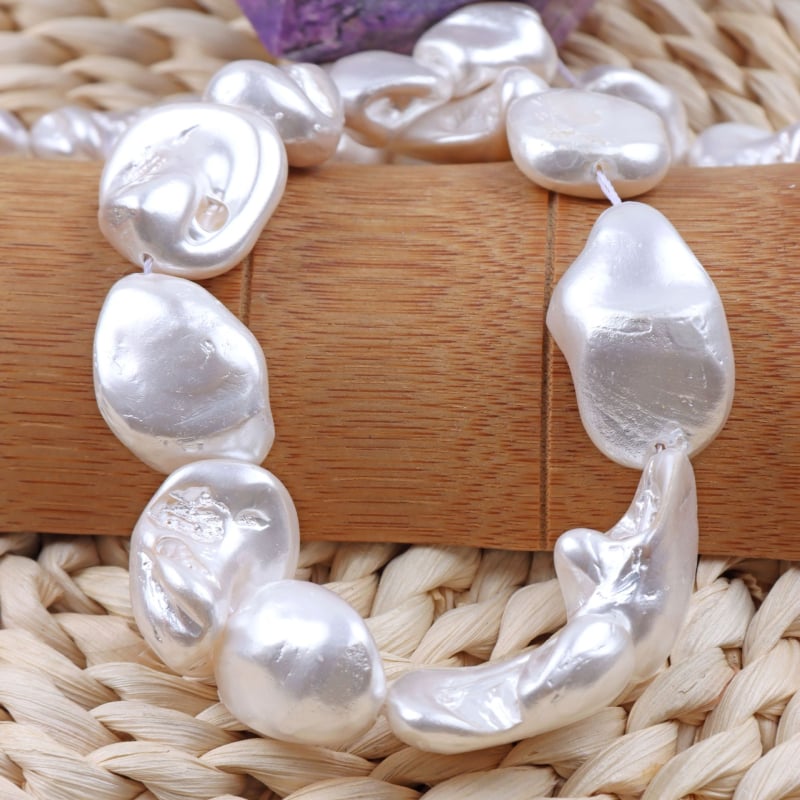 Συστατικό κοσμημάτων με χάντρες: εικονικό μαργαριτάρι, ασύμμετρο σχήμα, Baroque vintage στυλ, με ευθεία τρύπα, χειροποίητο DIY