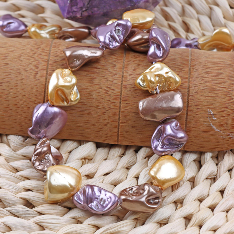 Συστατικό κοσμημάτων με χάντρες: εικονικό μαργαριτάρι, ασύμμετρο σχήμα, Baroque vintage στυλ, με ευθεία τρύπα, χειροποίητο DIY