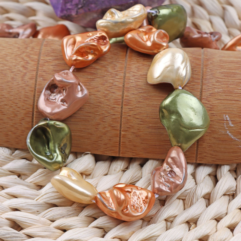 Συστατικό κοσμημάτων με χάντρες: εικονικό μαργαριτάρι, ασύμμετρο σχήμα, Baroque vintage στυλ, με ευθεία τρύπα, χειροποίητο DIY