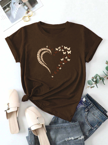 Μπλουζάκι από πολυεστέρα με 3D εφέ σχέδιο, κοντό μανίκι, στρογγυλή λαιμόκοψη, εκτύπωση