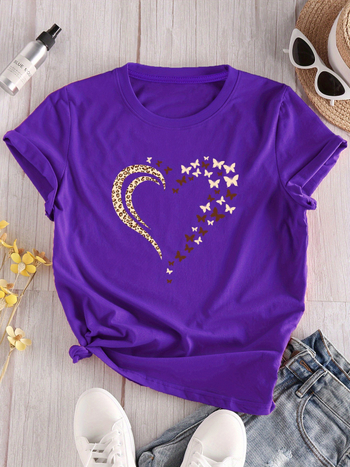 Μπλουζάκι από πολυεστέρα με 3D εφέ σχέδιο, κοντό μανίκι, στρογγυλή λαιμόκοψη, εκτύπωση