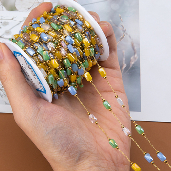 Αξεσουάρ DIY κοσμημάτων — ανοξείδωτος χάλυβας, ηλεκτροπλατίωση, μοτίβο αλυσίδας, φρέσκο και γλυκό στυλ, Άνοιξη 2023.