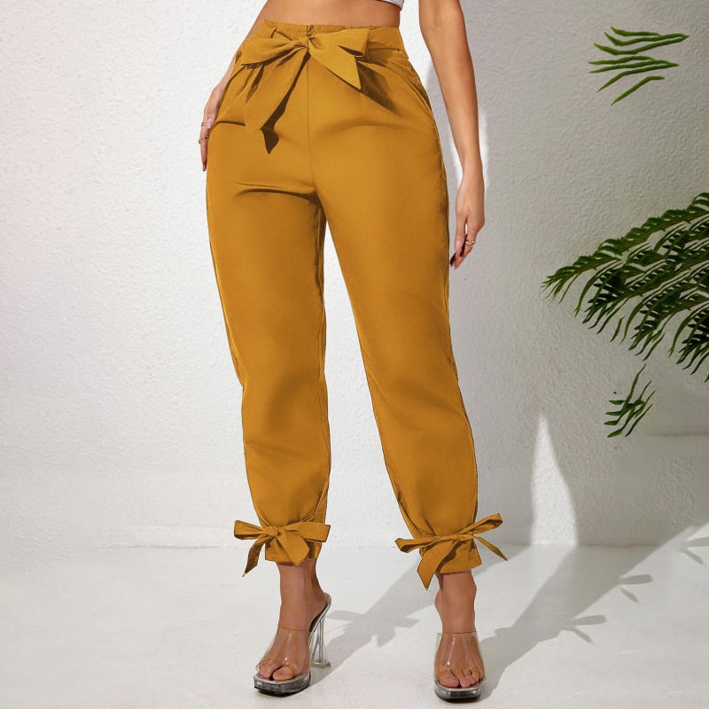 Moterų aukštu liemeniu kelnaitės su koliažo dizainu, laisvas kirpimas, poliesterio audinys 95%+, mikroelastiškumas