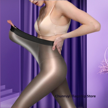 Γυναικείες γυαλιστερές καλσόν-κάλτσες, σε μεγάλο μέγεθος, μεσαίας πυκνότητας, 70-80% κύριο ύφασμα