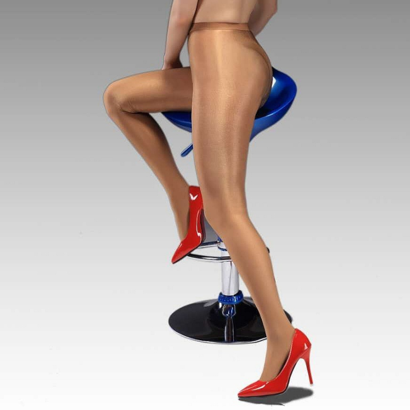 Γυναικείες γυαλιστερές καλσόν-κάλτσες, σε μεγάλο μέγεθος, μεσαίας πυκνότητας, 70-80% κύριο ύφασμα