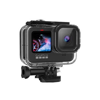 GoPro Hero9-11 водоустойчива защитна обвивка – Yujia Bao, екологичен PC материал, съвместима с Hero9-11, включва база, дълги винтове и опаковъчна кутия; печат на логото OK