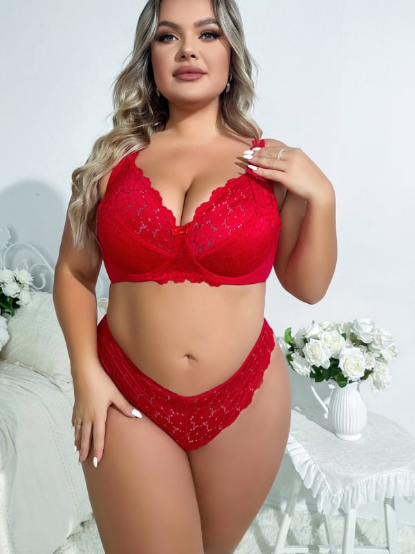 Дишащ комплект сутиен с дантела, ултра тънка чашка, 3/4 чашка, фиксирани двойни презрамки, задно триредно закопчаване