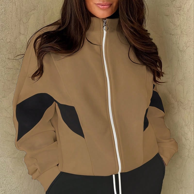 Костюм топ за дами, casual стил с японски/корейски leisure, дълъг ръкав, есен 2024; материя: памук с полиестер и спандекс; основна материя 90–95%.