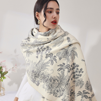 Šal od imitacijskog kašmira, warp-pleten, poliester smjesa, zima, srednja duljina