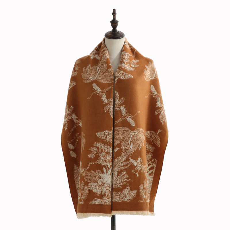 Šal od imitacijskog kašmira, warp-pleten, poliester smjesa, zima, srednja duljina