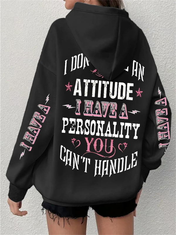 Худи с качулка, свободна кройка, дълги ръкави, полиестер, принт