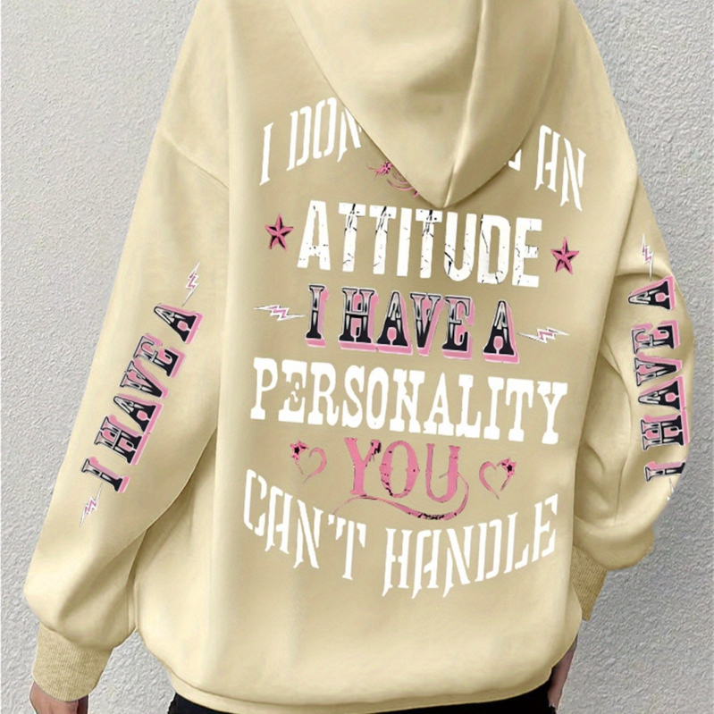 Худи с качулка, свободна кройка, дълги ръкави, полиестер, принт