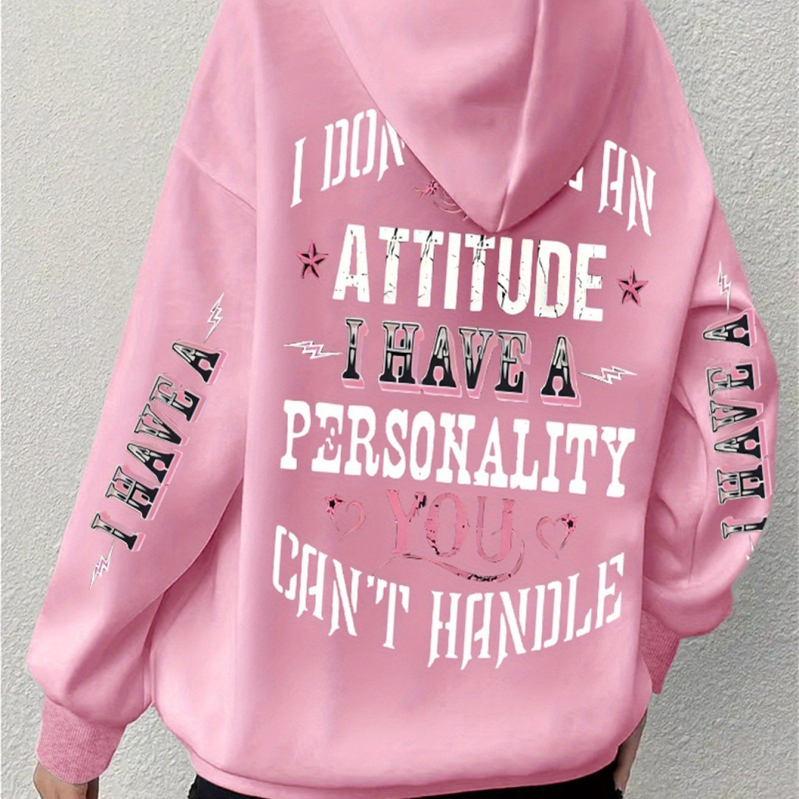 Худи с качулка, свободна кройка, дълги ръкави, полиестер, принт