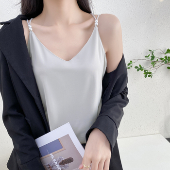 Γυναικείο Sling-top χωρίς μανίκια, απλός στυλ, V-λαιμό, χαλαρή γραμμή, κανονικό μήκος