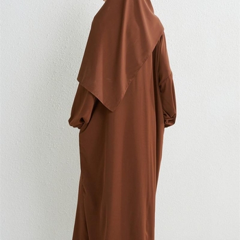 Μακριά σατέν ρόμπα gilbab με κουκούλα και τσέπες, ύφασμα Nida, πολυεστέρας 80–90%, άνοιξη 2024