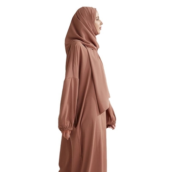 Μακριά σατέν ρόμπα gilbab με κουκούλα και τσέπες, ύφασμα Nida, πολυεστέρας 80–90%, άνοιξη 2024