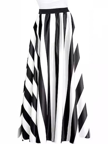 Φούστα Α γραμμής με 3D μοτίβο, μακριά, εκτυπωμένο ύφασμα Spandex, άνοιξη 2024